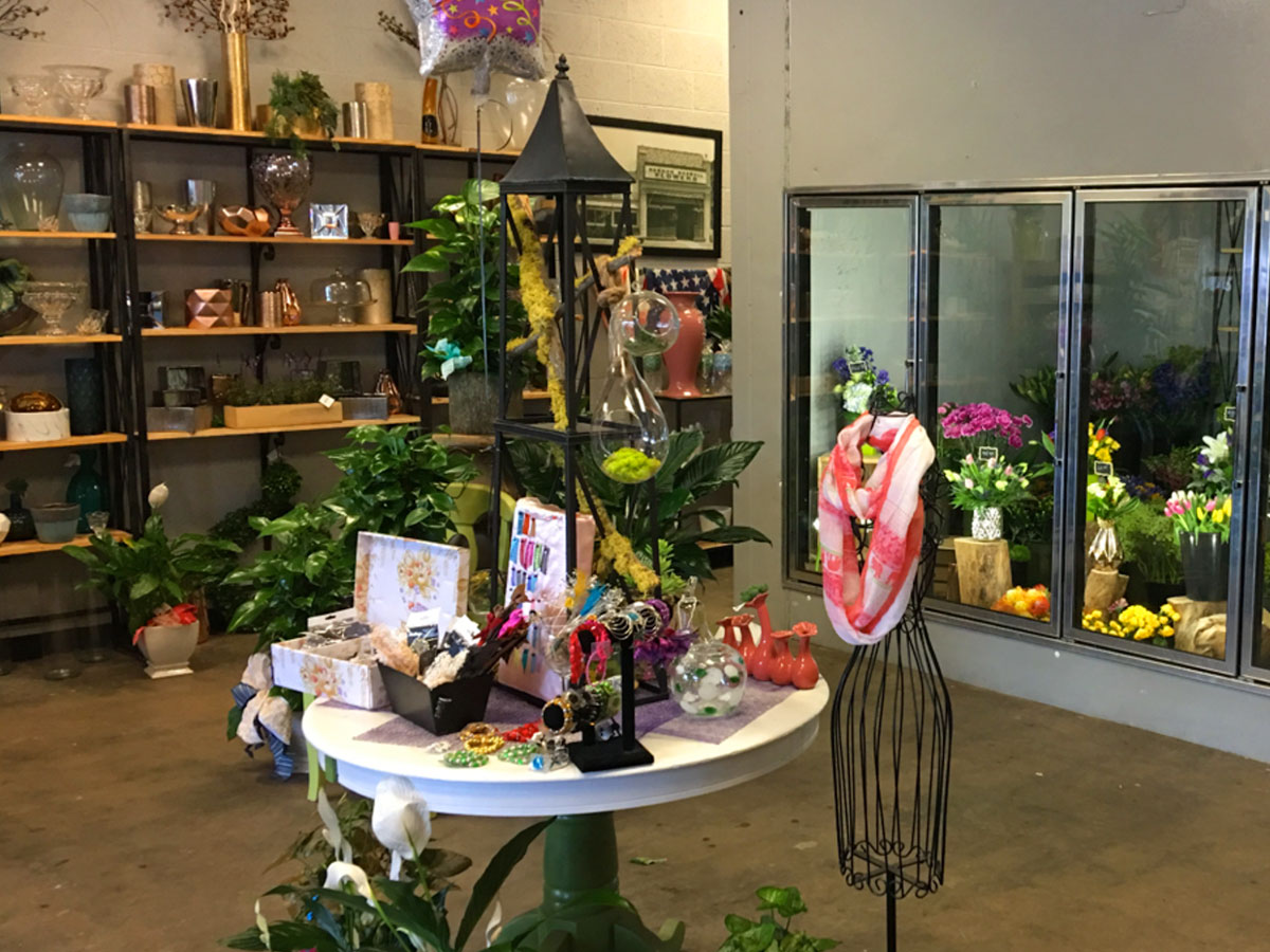 A close look at the lovely bouquets, chilling in our walk-up cooler